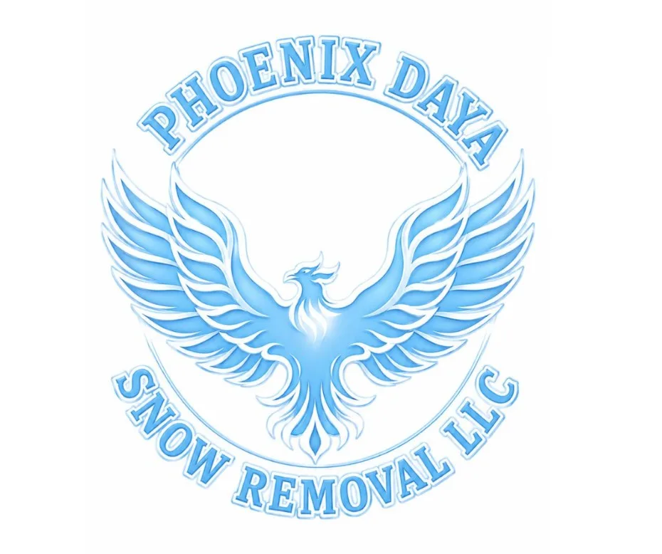 Phoenix Daya Snow Removal LLC crest — a light blue phoenix with outstretched wings